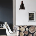 60W Lampa wisząca / Miedź + Czarny / Trzonek:E27