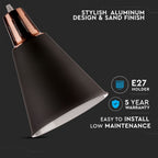 60W Lampa wisząca / Miedź + Czarny / Trzonek:E27