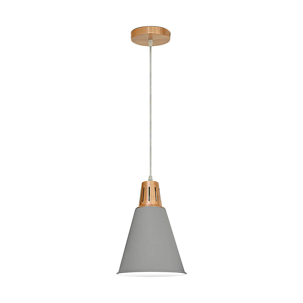 60W Lampa wisząca / Miedź + Szary / Trzonek:E27