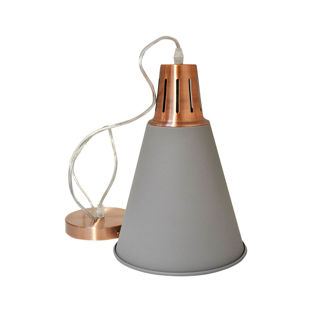 60W Lampa wisząca / Miedź + Szary / Trzonek:E27