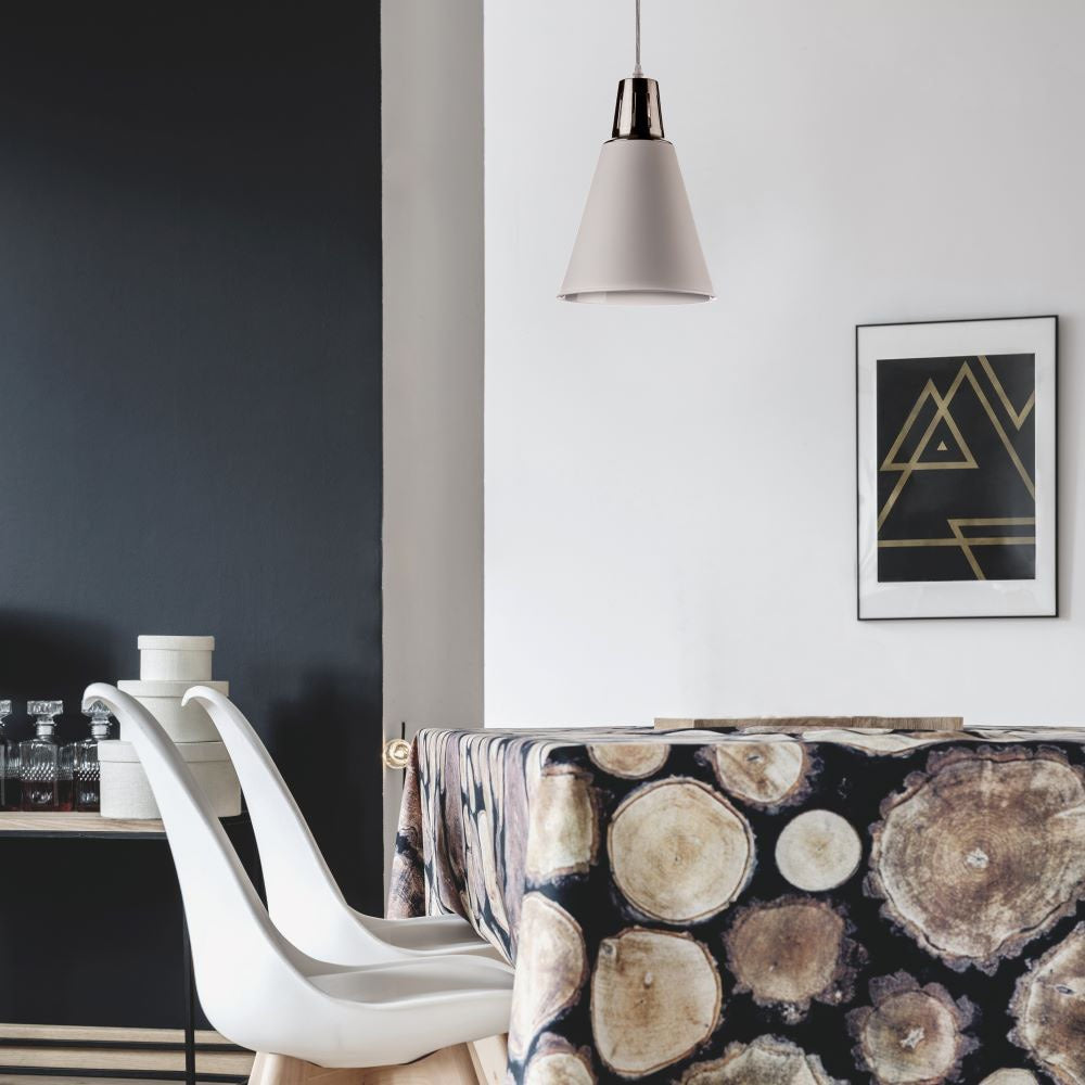 60W Lampa wisząca / Szary-Chrom / Trzonek:E27
