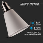 60W Lampa wisząca / Szary-Chrom / Trzonek:E27