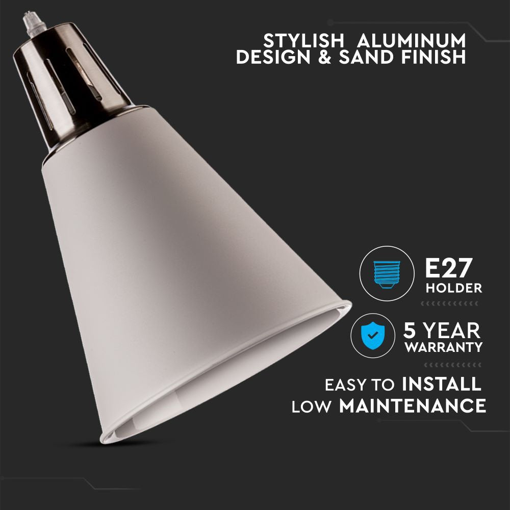 60W Lampa wisząca / Szary-Chrom / Trzonek:E27