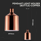 Lampa wisząca / Klosz: Miedź tabularna / Średnica: 170