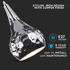 Lampa wisząca / Kula / Klosz: Chrom z przetłoczeniami / Średnica: 180