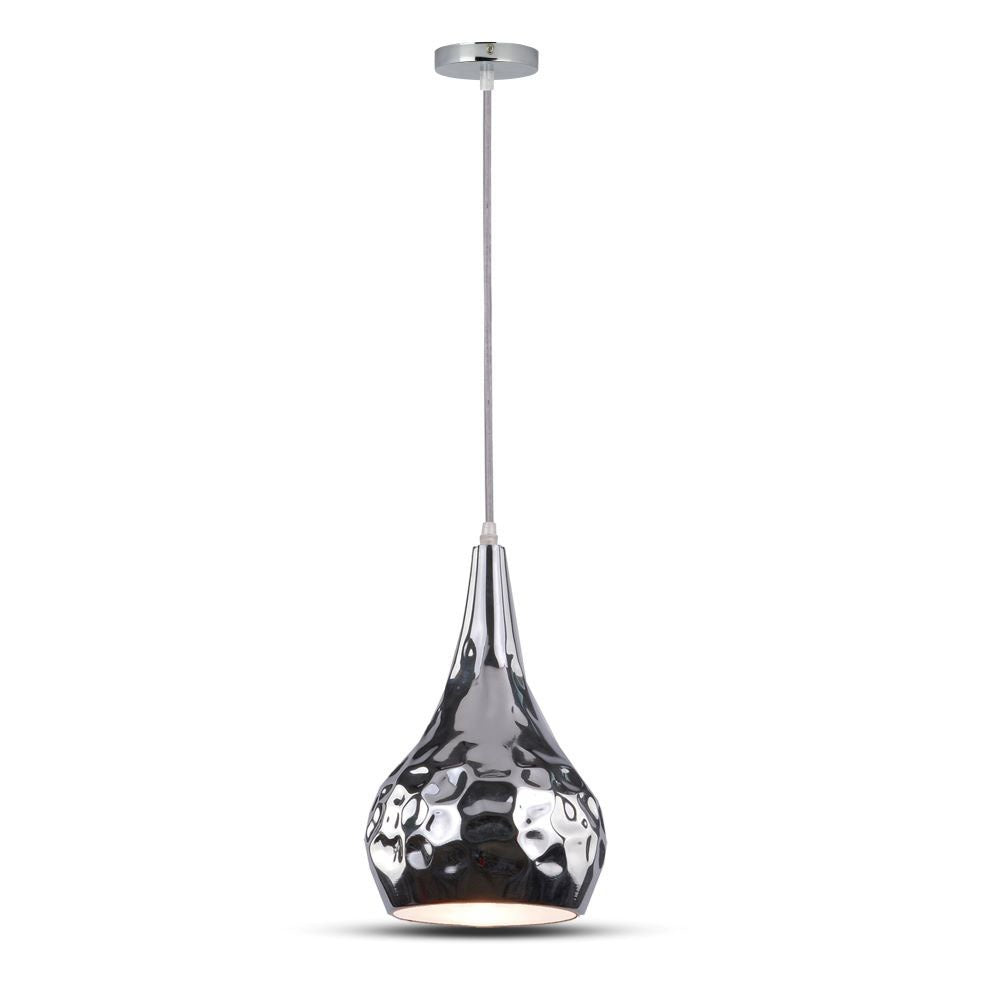 Lampa wisząca / Kula / Klosz: Chrom z przetłoczeniami / Średnica: 180