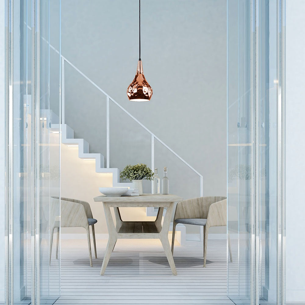 Lampa wisząca / Klosz: Miedź z przetłoczeniami / Średnica: 180
