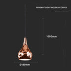 Lampa wisząca / Klosz: Miedź z przetłoczeniami / Średnica: 180