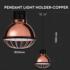 Lampa wisząca / Retro siatka / Klosz: Miedź / Średnica: 250