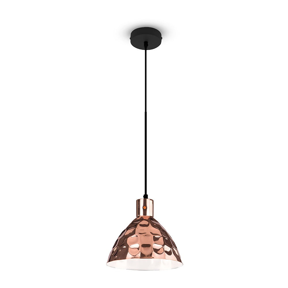 Lampa wisząca / Klosz: Miedź z przetłoczeniami / Średnica: 300