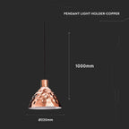 Lampa wisząca / Klosz: Miedź z przetłoczeniami / Średnica: 220