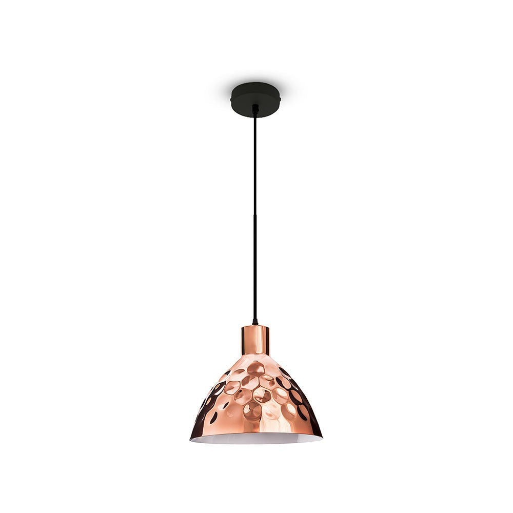Lampa wisząca / Klosz: Miedź z przetłoczeniami / Średnica: 220