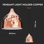 Lampa wisząca / Klosz: Miedź z przetłoczeniami / Średnica: 230
