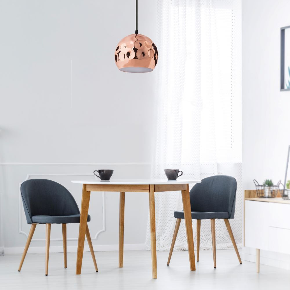 Lampa wisząca / Kula / Klosz: Miedź z przetłoczeniami / Średnica: 200