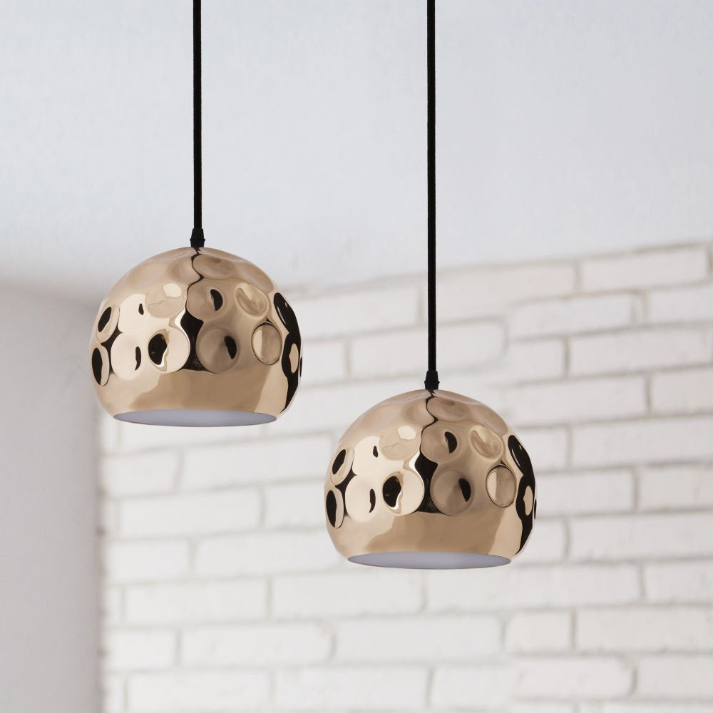 Lampa wisząca / Kula / Klosz: Miedź z przetłoczeniami / Średnica: 250