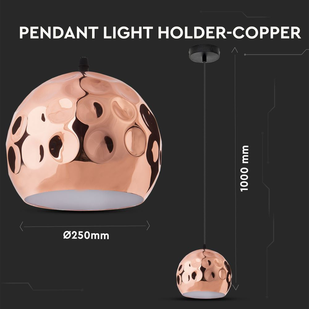 Lampa wisząca / Kula / Klosz: Miedź z przetłoczeniami / Średnica: 250