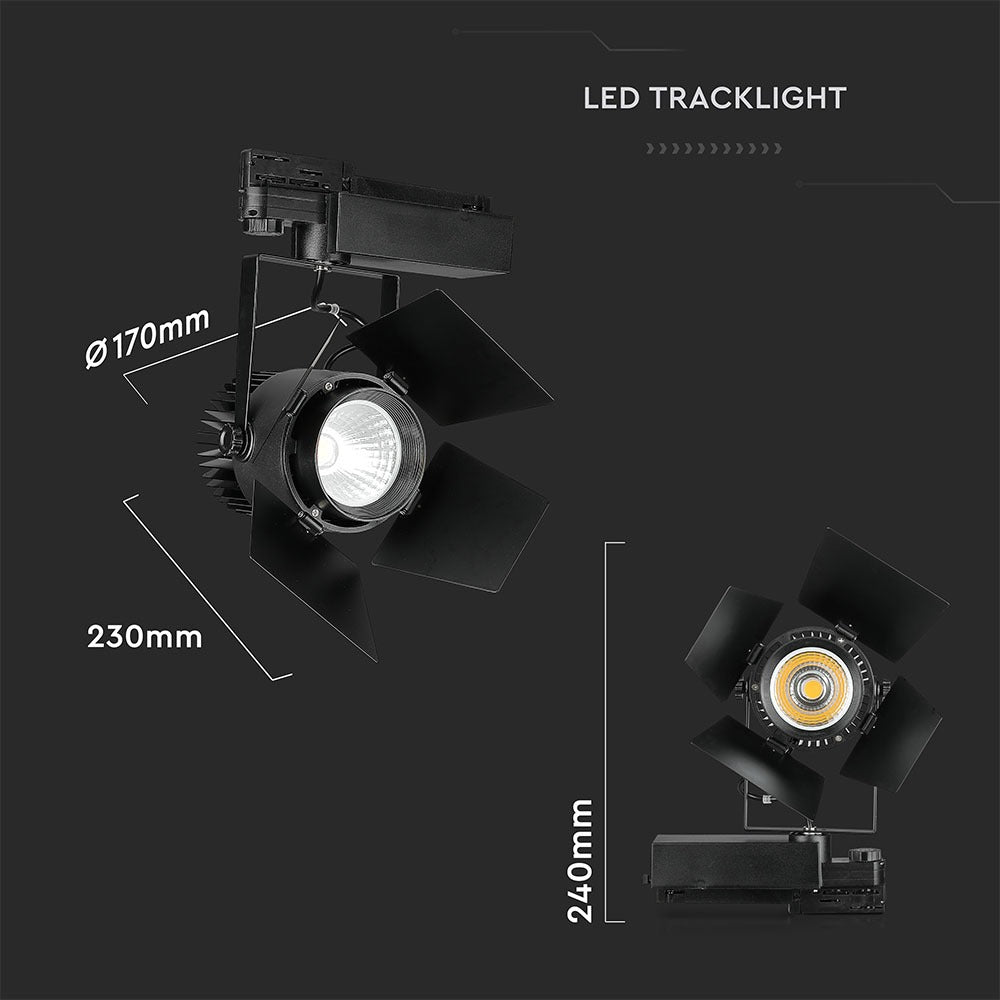 33W Lampa LED na szynoprzewód / Chip SAMSUNG / Barwa:4000K / 5 Lat gwarancji / Obudowa: Czarna