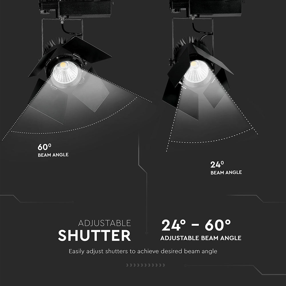 33W Lampa LED na szynoprzewód / Chip SAMSUNG / Barwa:5000K / 5 Lat gwarancji / Obudowa: Czarna