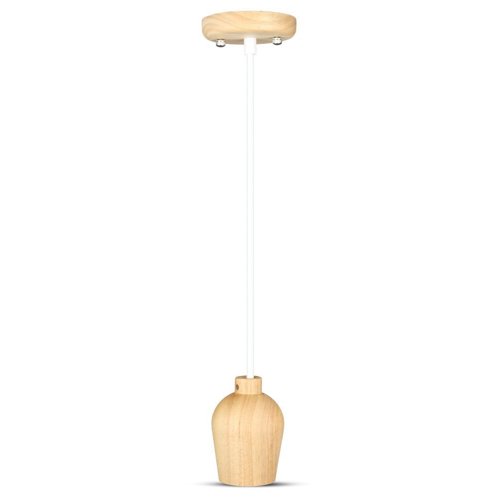 Lampa wisząca / Drewno / Biały przewód