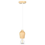 Lampa wisząca / Drewno / Biały przewód