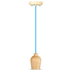 Lampa wisząca / Drewno / Niebieski przewód