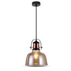 Lampa wisząca / Klosz: Bursztynowy/ Czarny przewód
