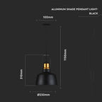 Lampa wisząca / Retro / Klosz: Aluminium / Czarny + Złoto