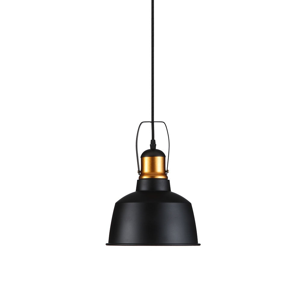 Lampa wisząca / Retro / Klosz: Aluminium / Czarny + Złoto