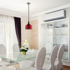 Lampa wisząca / Klosz: Czerwone szkło / zwis 150 cm