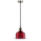 Lampa wisząca / Klosz: Czerwone szkło / zwis 150 cm