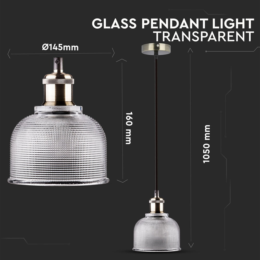 Lampa wisząca / Klosz: Transparentne szkło / zwis 150 cm