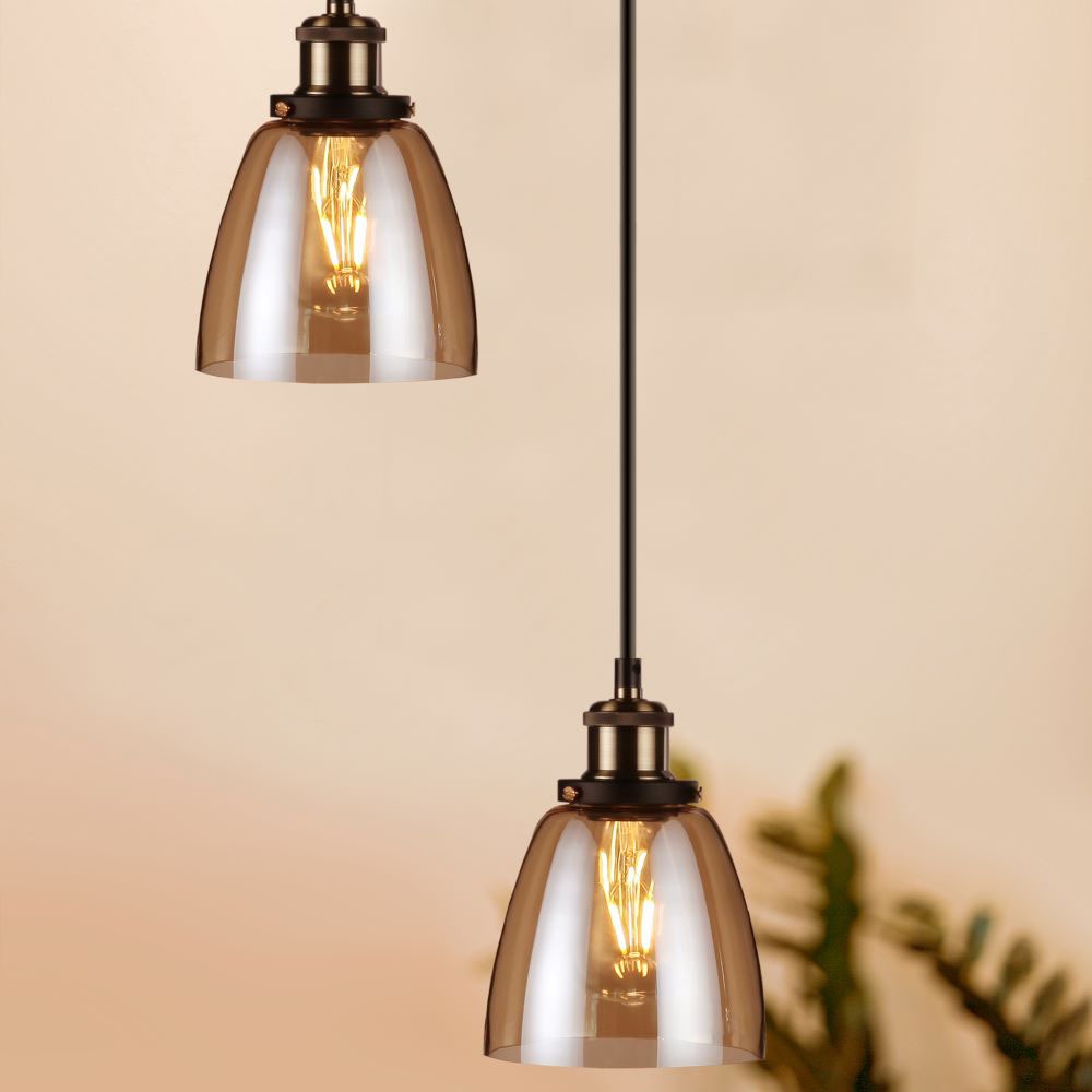 Lampa wisząca / Klosz: Bursztynowe szkło