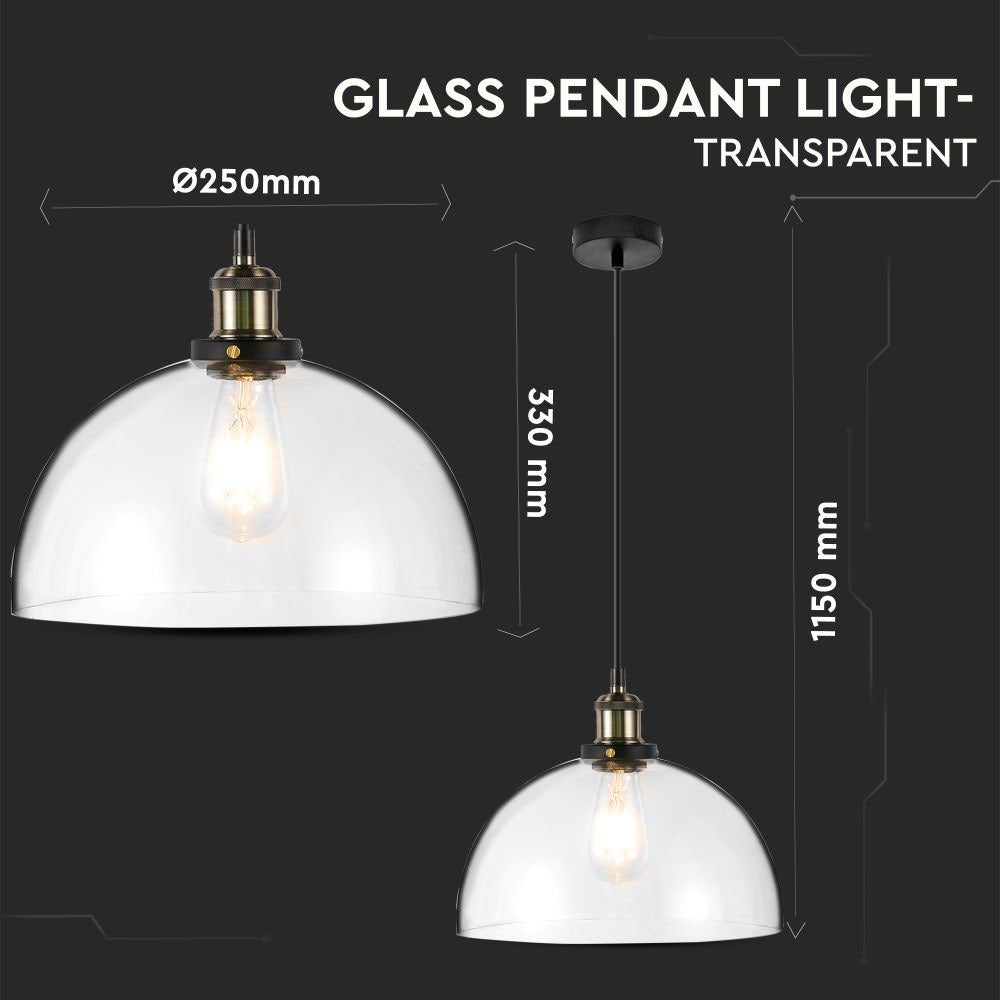 Lampa wisząca / Klosz: Transparentny