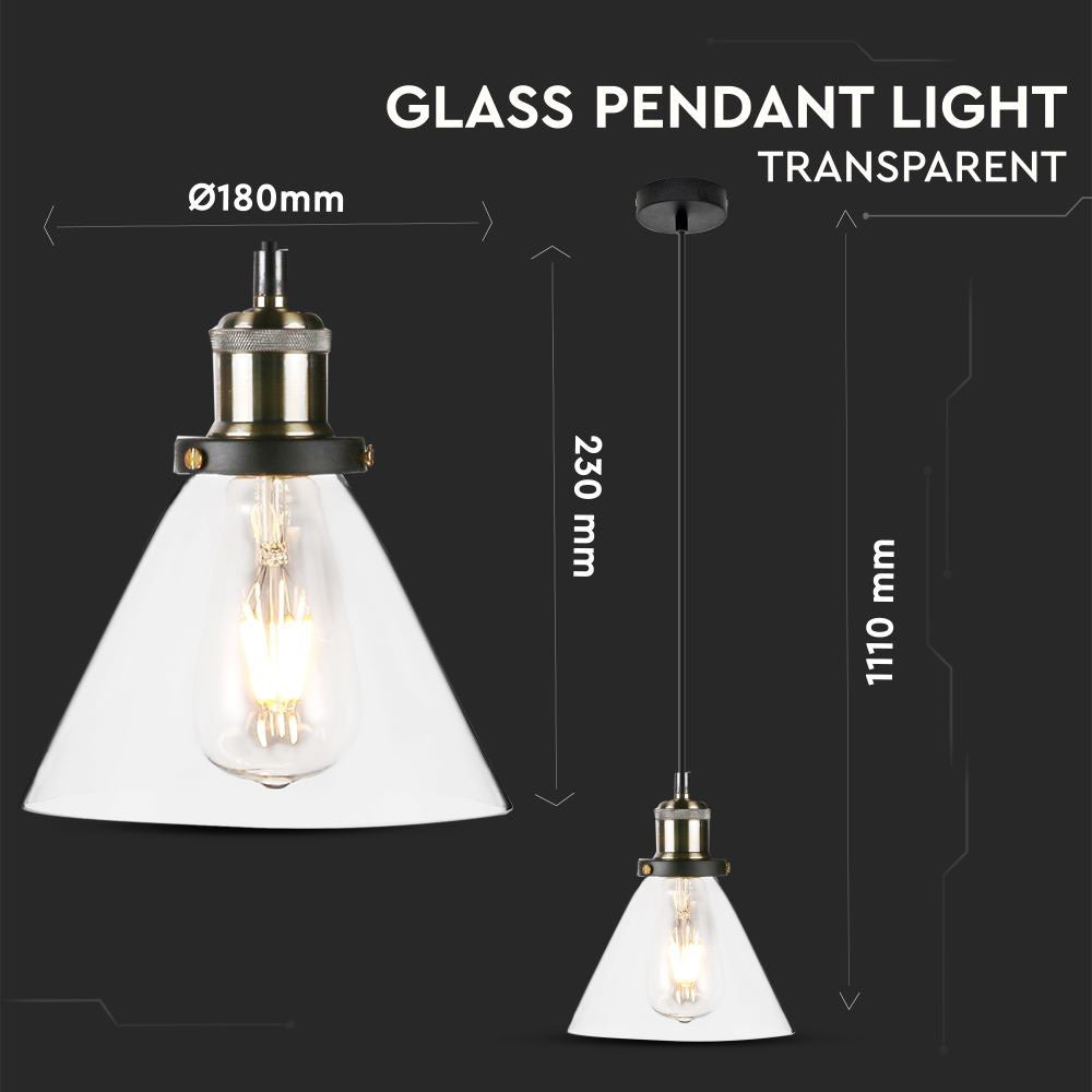 Lampa wisząca / Klosz: Transparentny