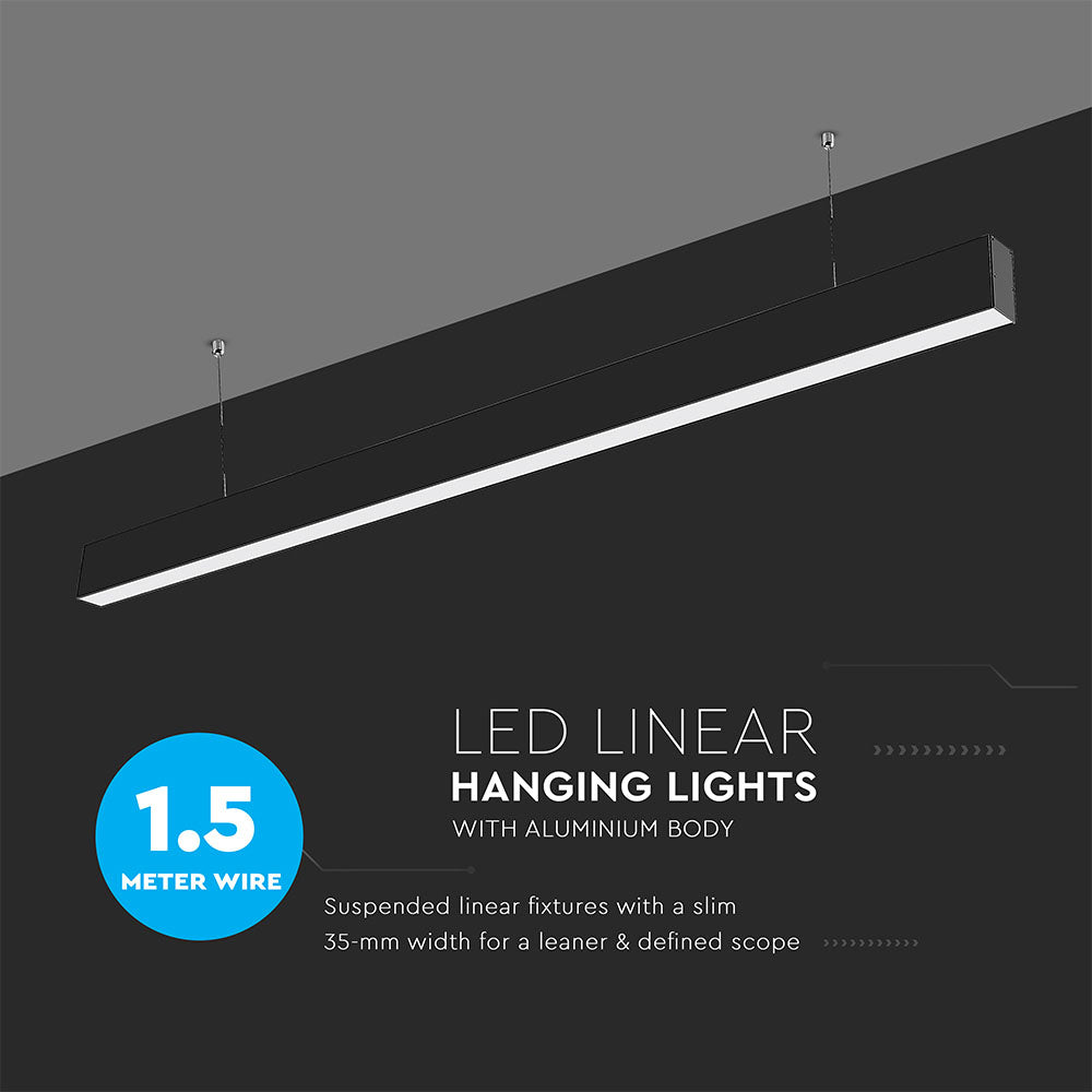 40W Lampa Liniowa LED / Chip SAMSUNG / Barwa:6400K / Obudowa: Czarna