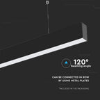 40W Lampa Liniowa LED / Chip SAMSUNG / Barwa:6400K / Obudowa: Czarna