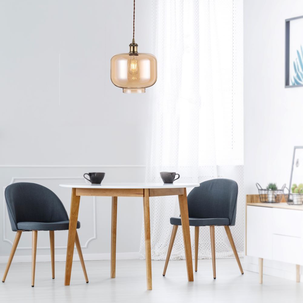 Lampa wisząca / Klosz: Bursztynowy
