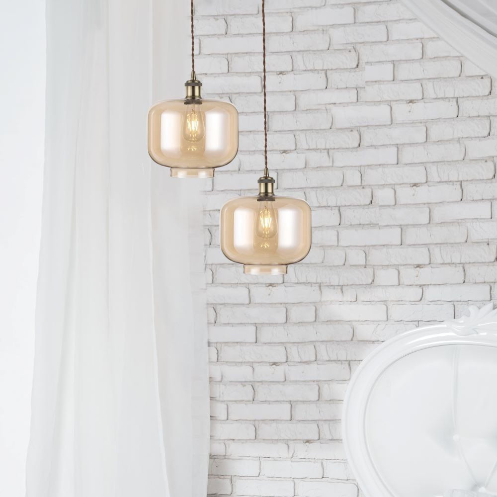 Lampa wisząca / Klosz: Bursztynowy