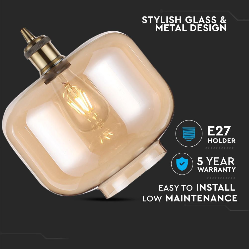 Lampa wisząca / Klosz: Bursztynowy
