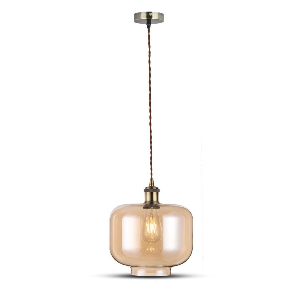 Lampa wisząca / Klosz: Bursztynowy