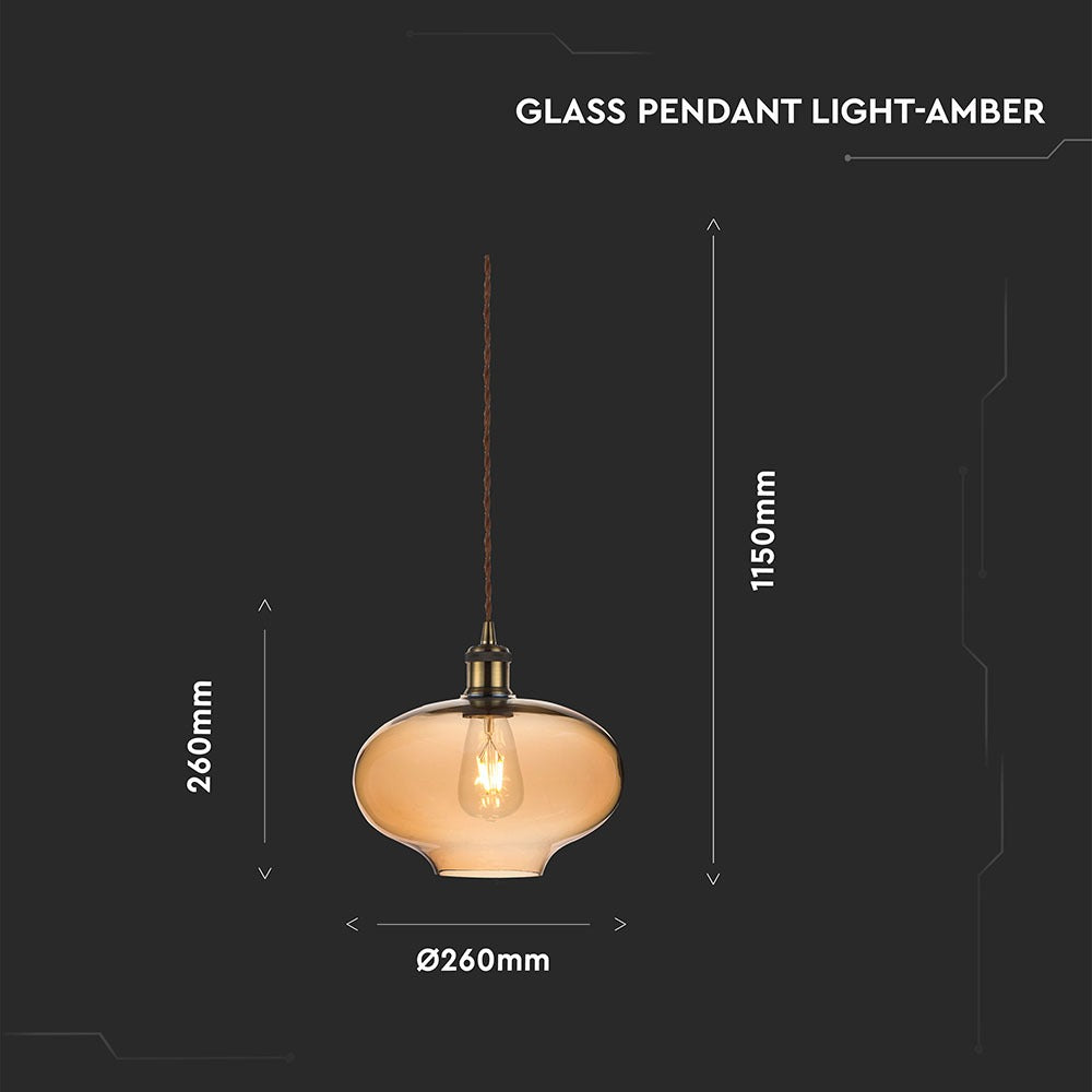 Lampa wisząca / Klosz: Bursztynowy