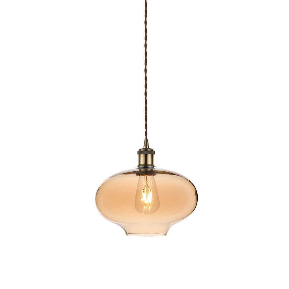 Lampa wisząca / Klosz: Bursztynowy