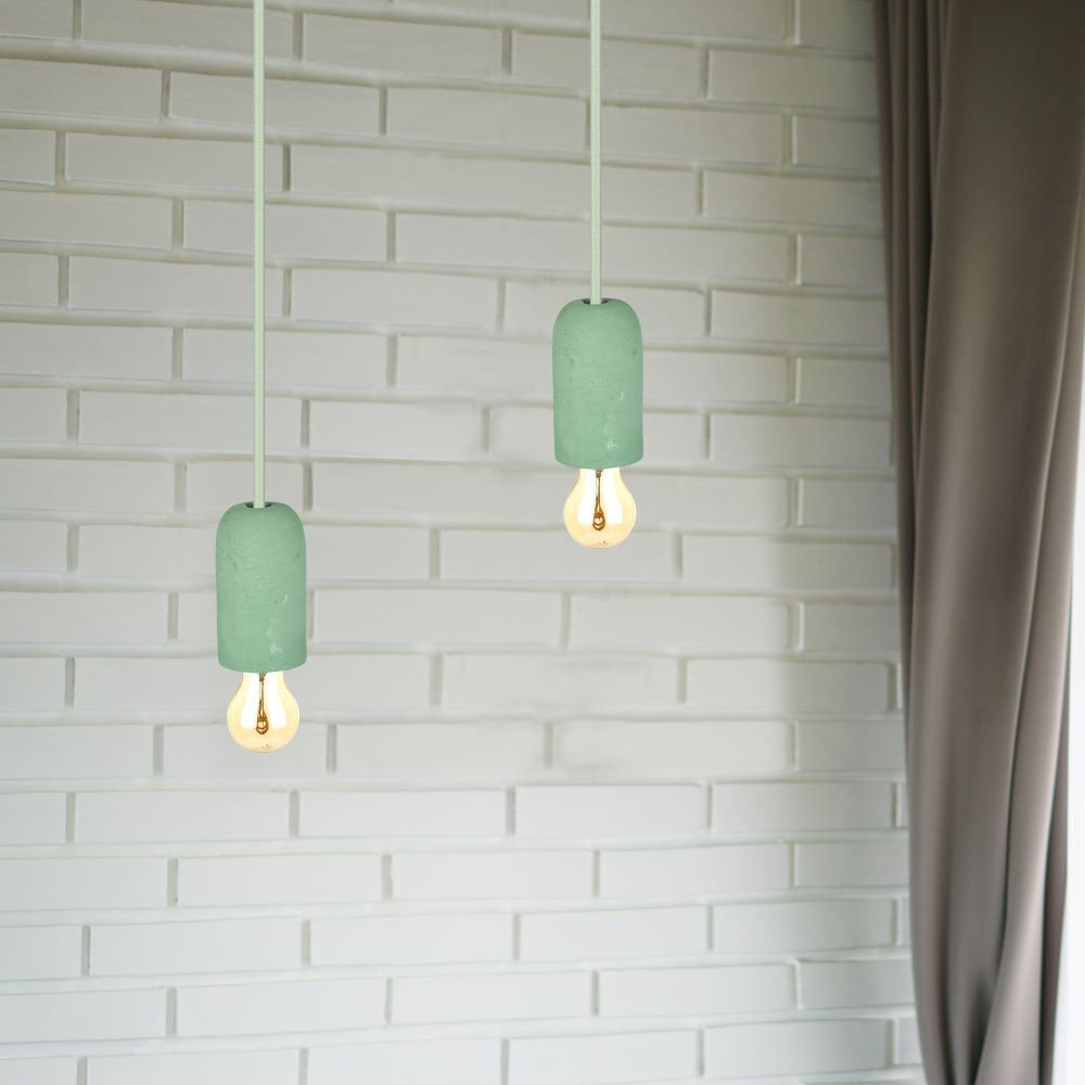 Lampa Wisząca / Trzonek:E27 / Gips / Zielony