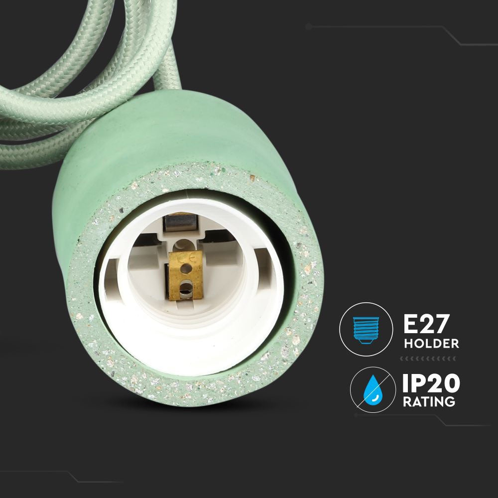 Lampa Wisząca / Trzonek:E27 / Gips / Zielony