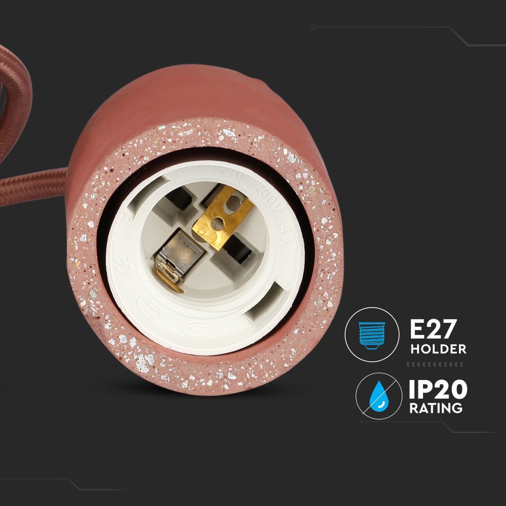 Lampa Wisząca / Trzonek:E27 / Gips / Czerwony