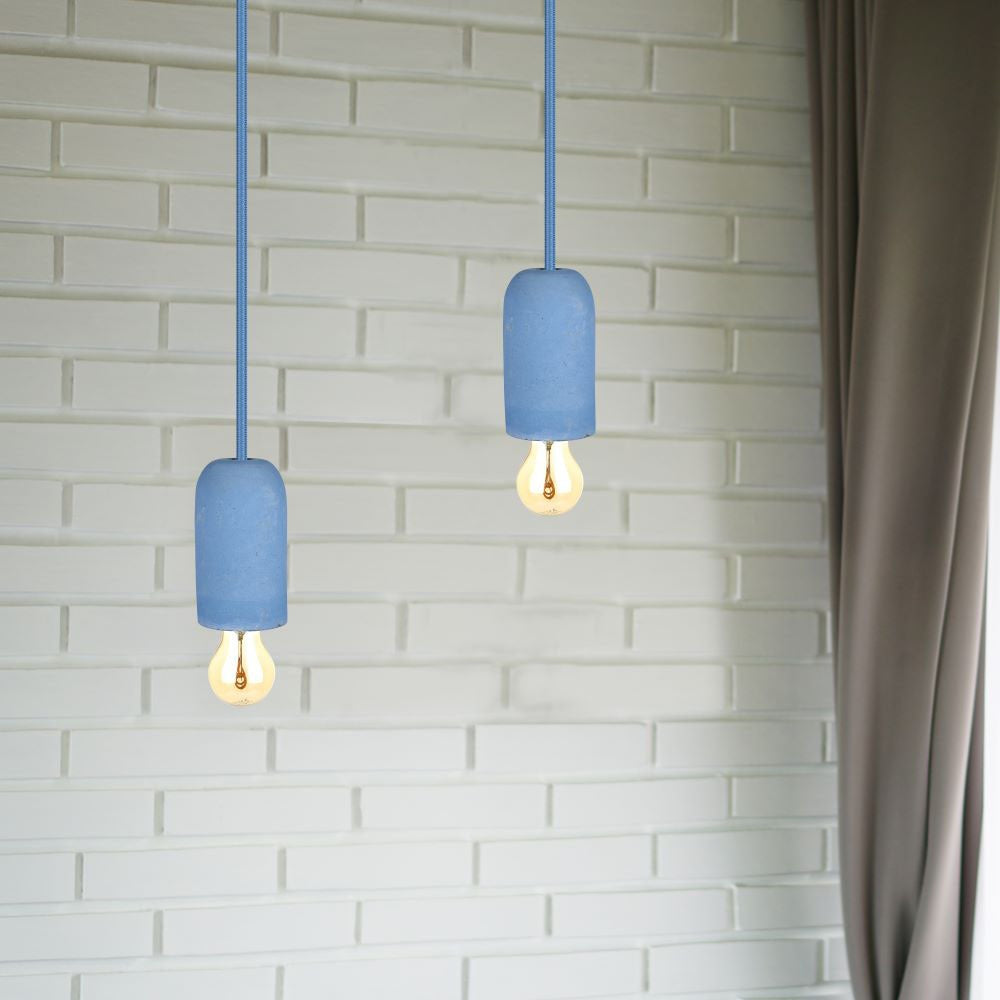 Lampa Wisząca / Trzonek:E27 / Gips / Niebieski
