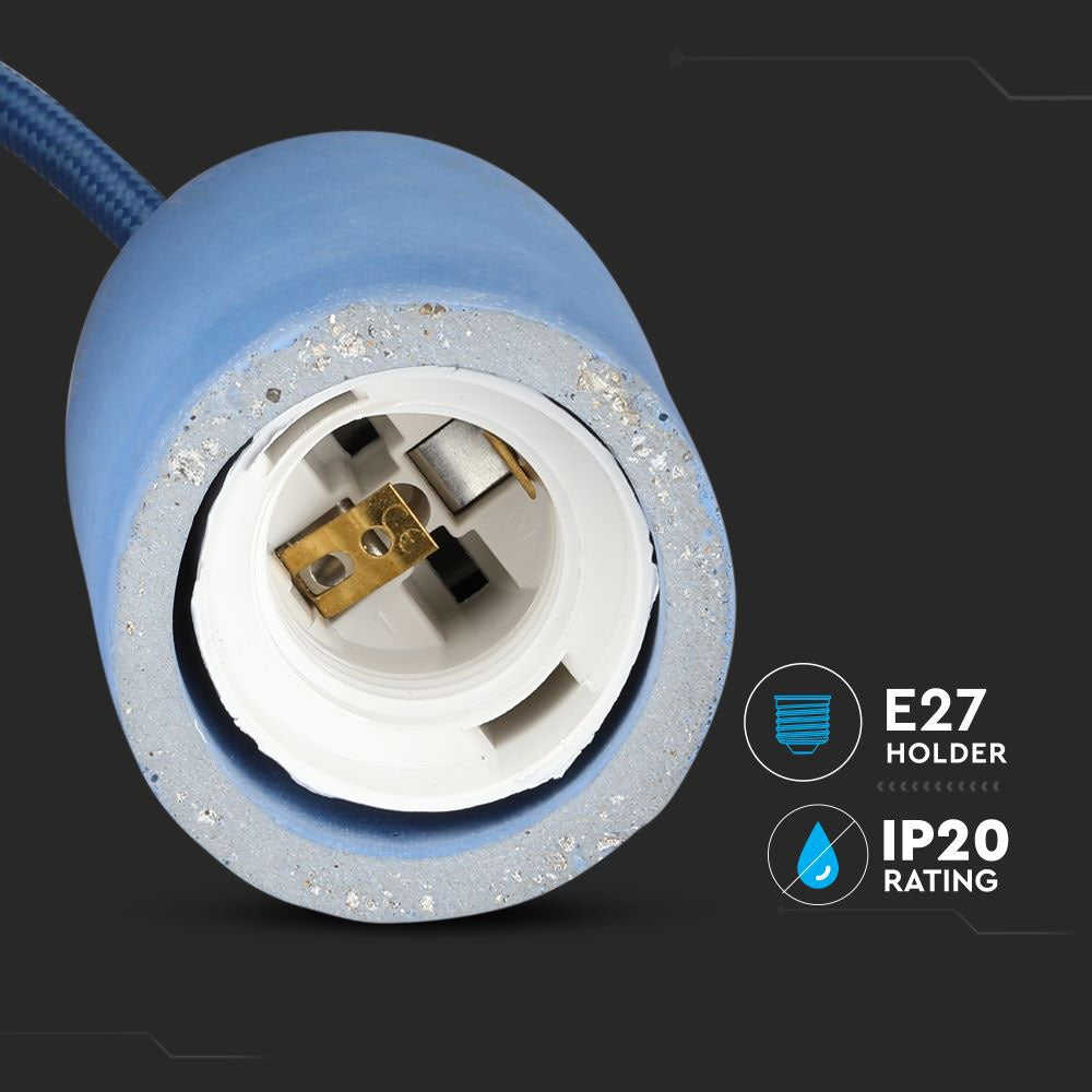 Lampa Wisząca / Trzonek:E27 / Gips / Niebieski