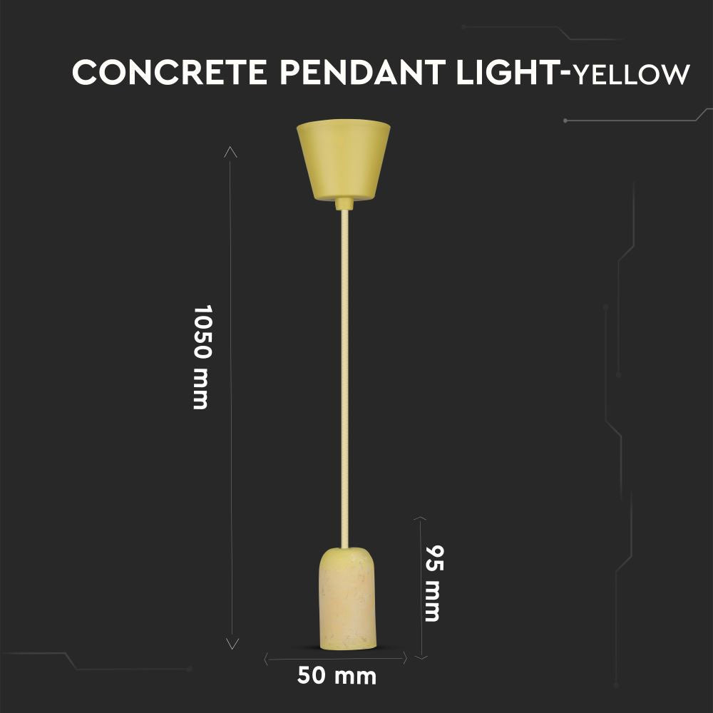 Lampa Wisząca / Trzonek:E27 / Gips / Żółty