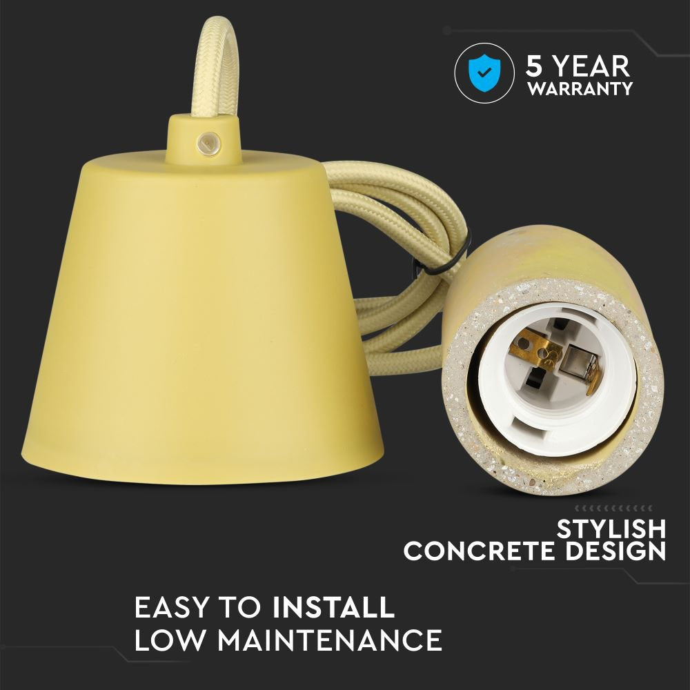 Lampa Wisząca / Trzonek:E27 / Gips / Żółty