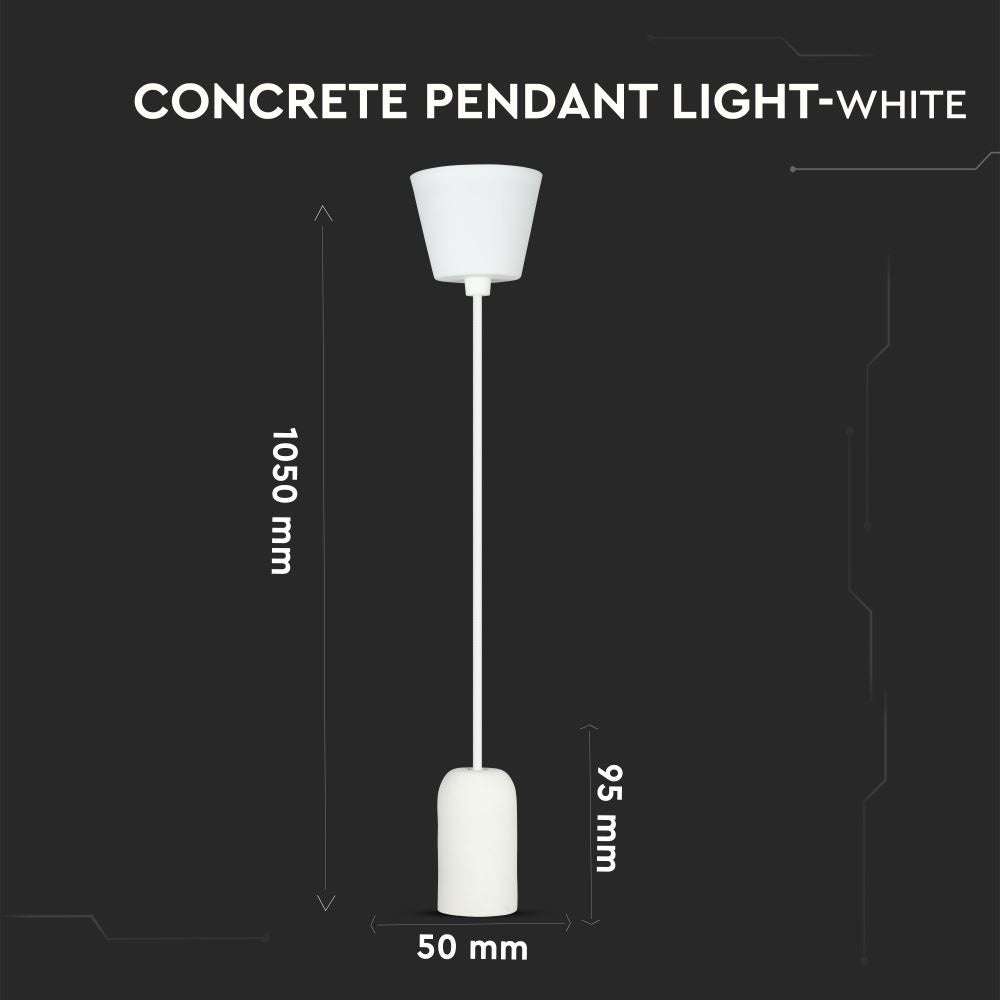 Lampa Wisząca / Trzonek:E27 / Gips / Biały